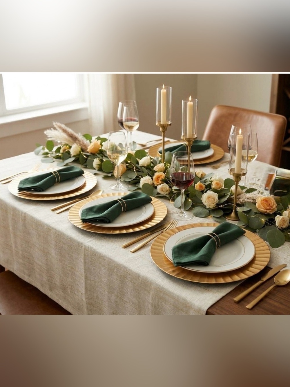 NWT Set of 4 Premium Gold Fluted Charger Plates 13” Luxury - 4 CHARGERS ONLY-